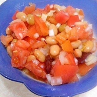 健康美肌！豆とトマトのサラダ